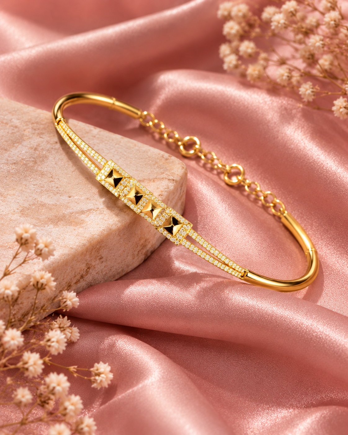 Golden Geometric Luxe Crystal Bracelet