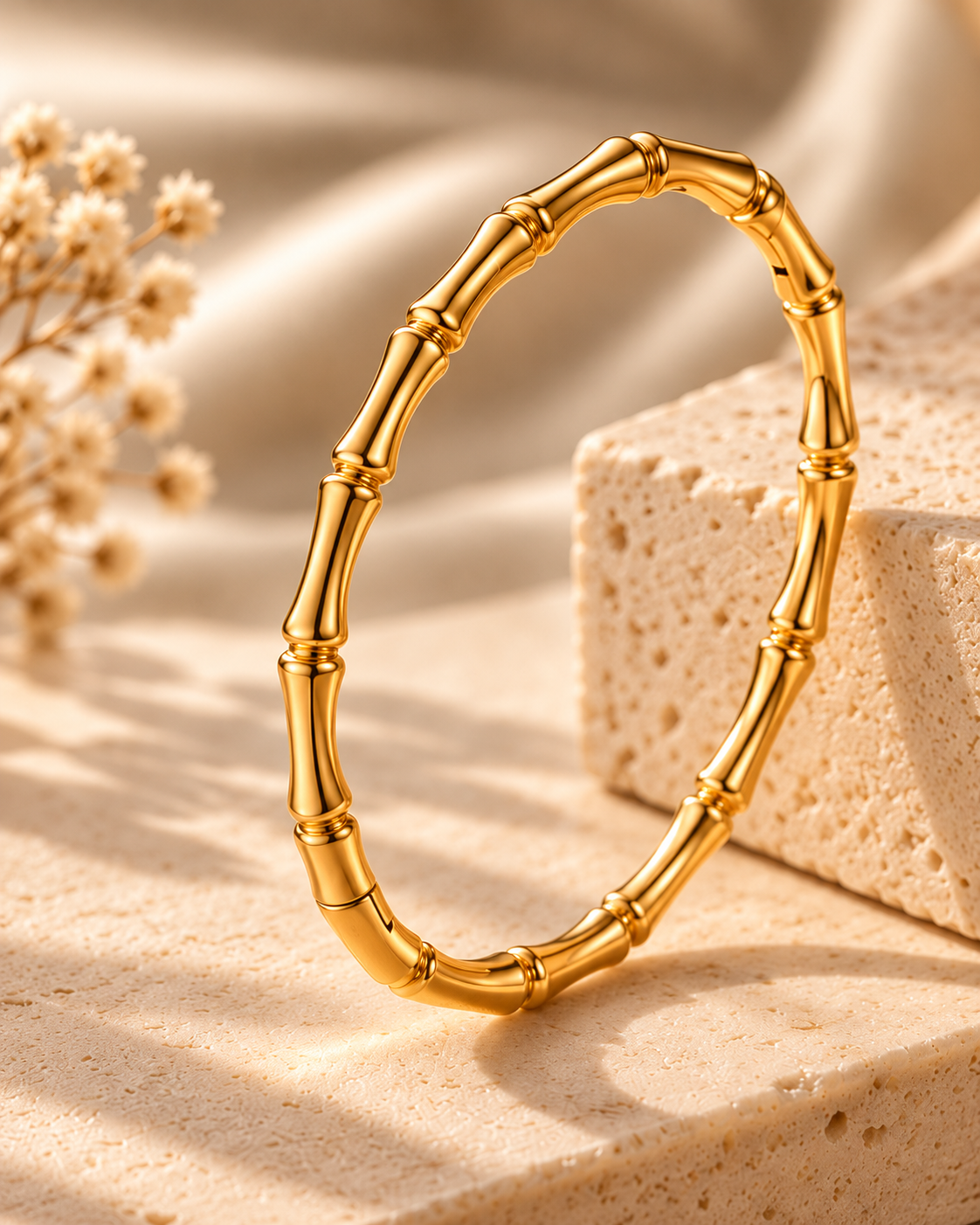 Golden Bamboo Link Bracelet