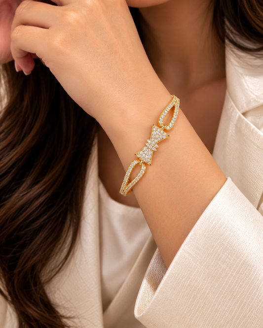 Golden Damru Sparkle Crystal Bracelet
