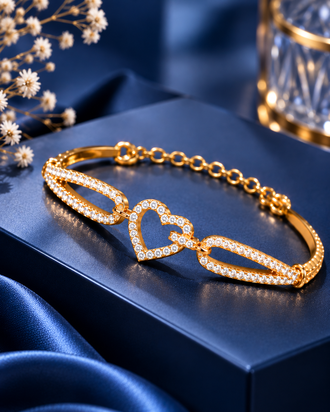 Golden Heartbeat Crystal Bracelet