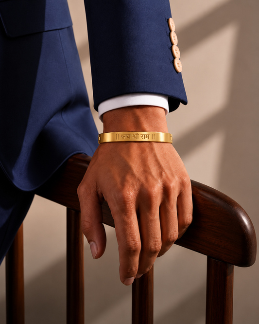 Premium Gold-Plated “Jai Shree Ram” Engraved Men's Kada