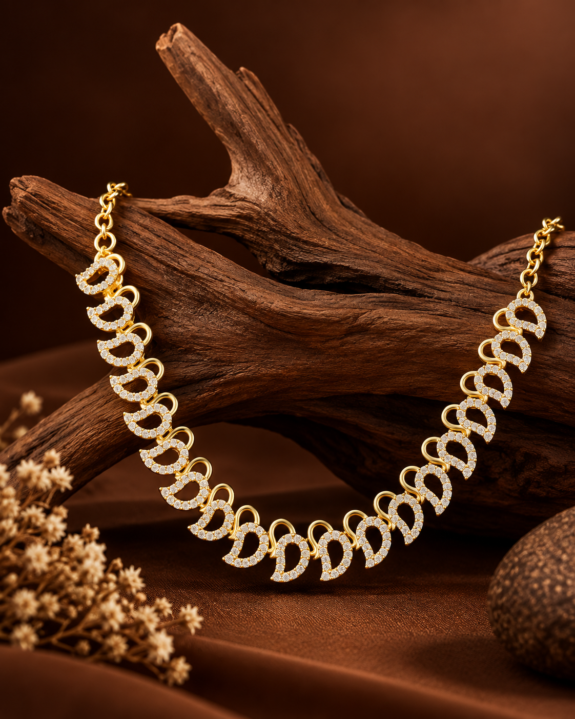 Golden Mango Motif Necklace Set