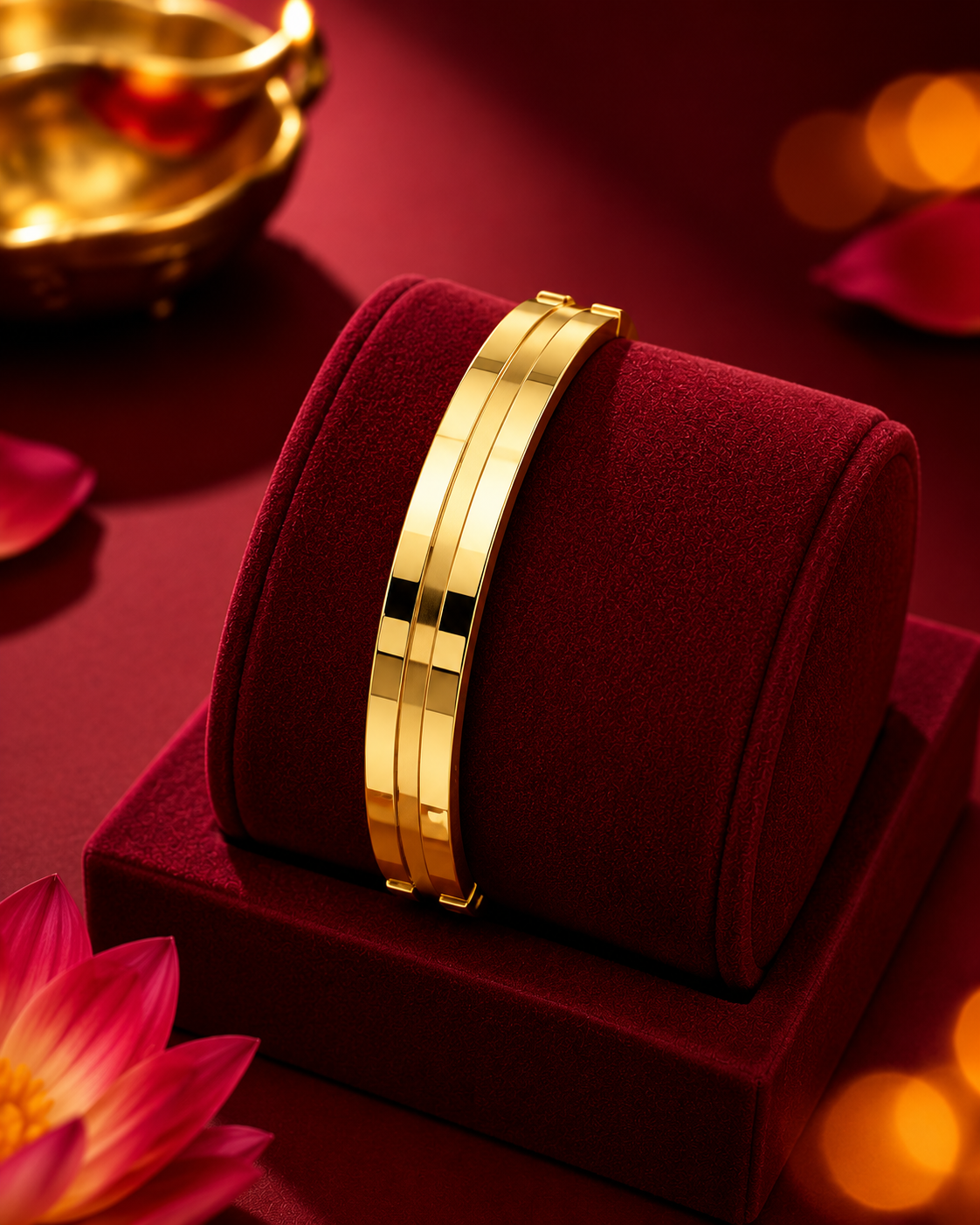 Golden Twin-Line Men’s Bracelet