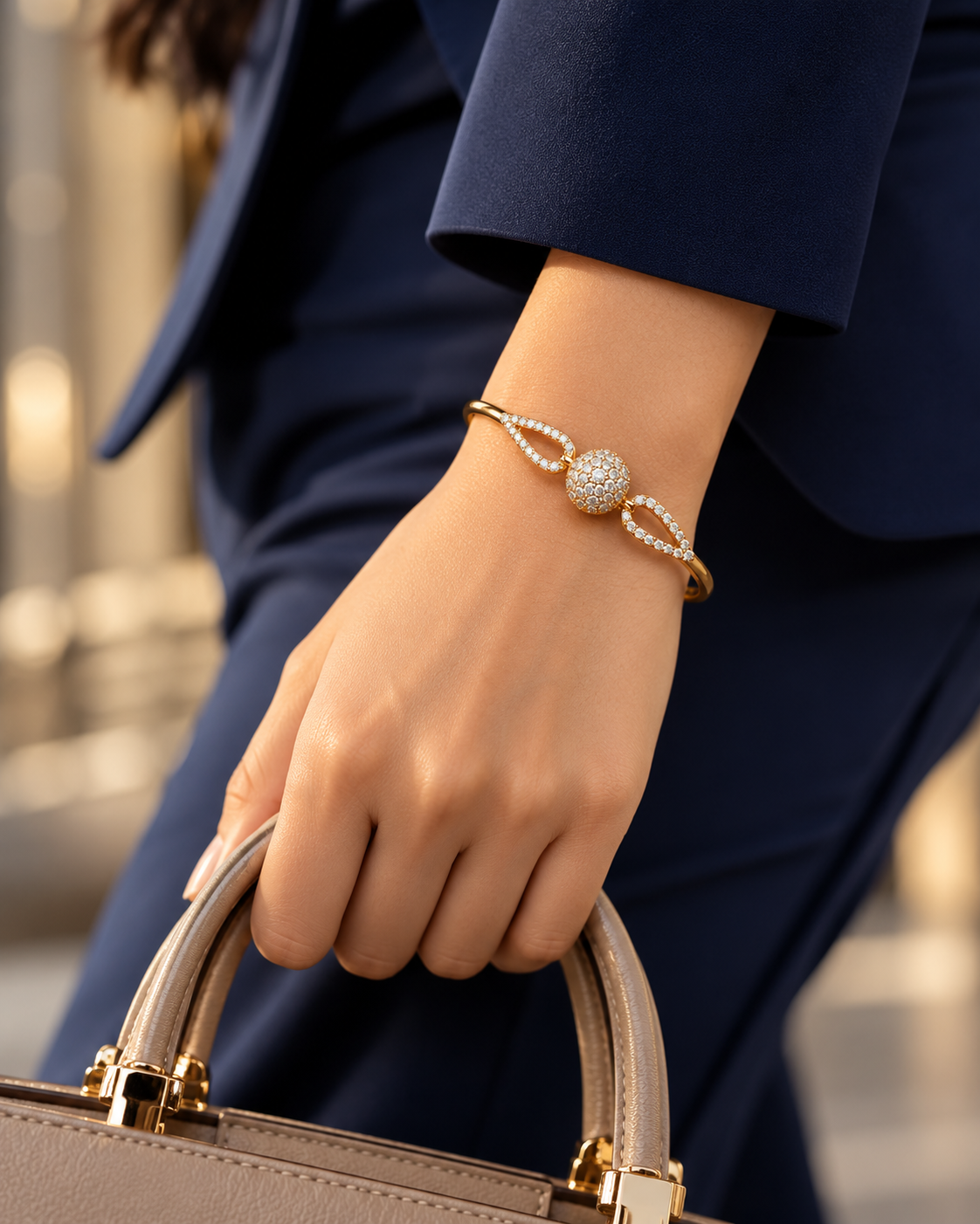 Golden Orb Crystal Bracelet