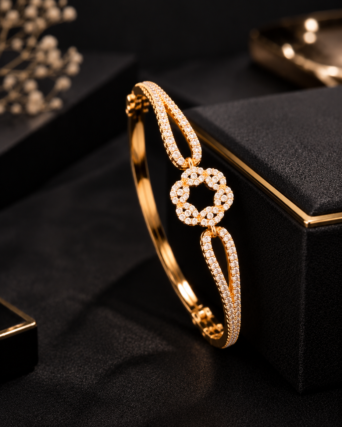 Golden Spiral Luxe Crystal Bracelet