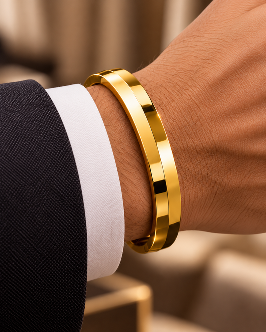 Premium Gold-Tone Classic Plain Men's Kada