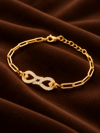 Golden Infinity Crystal-Link Bracelet