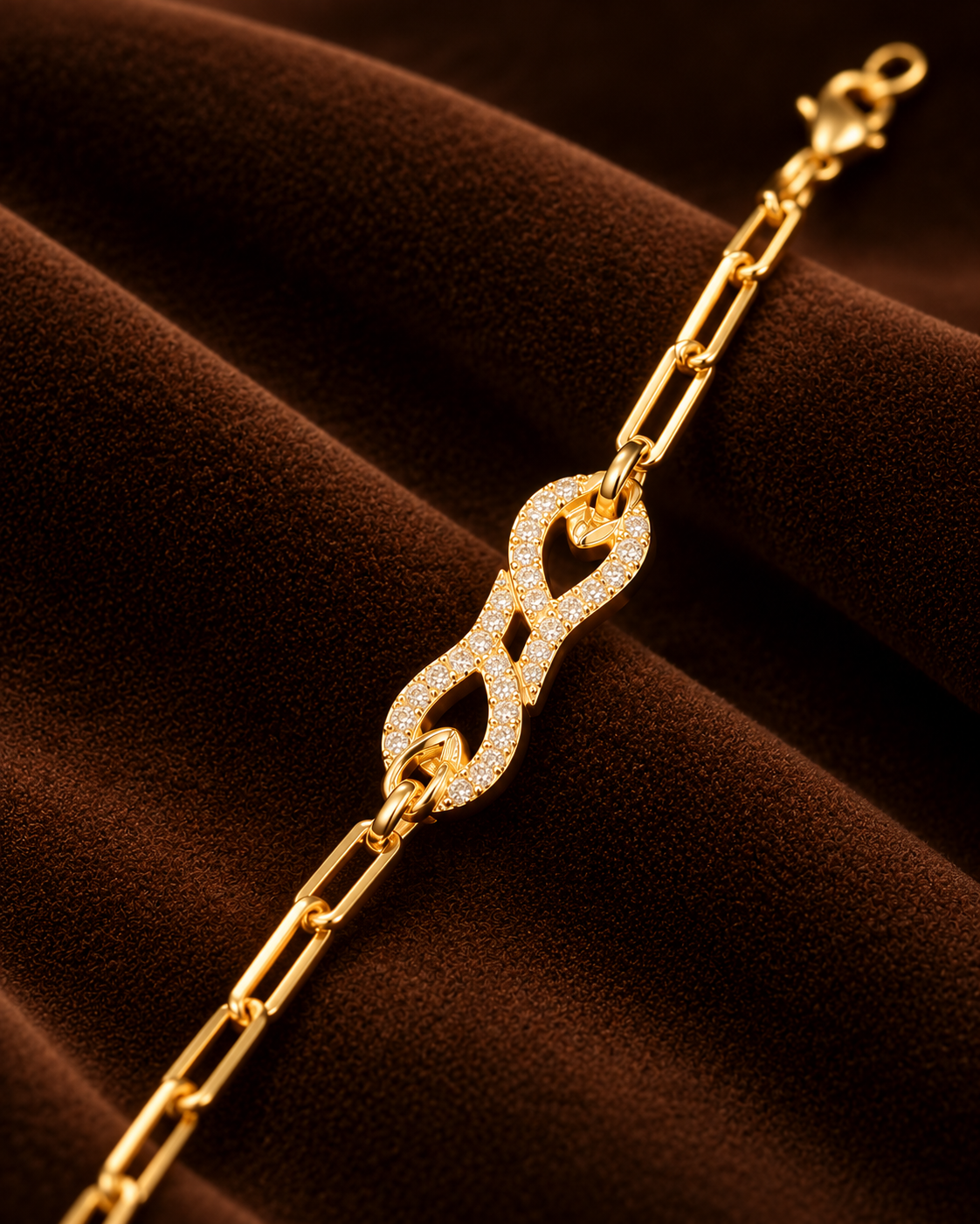 Golden Infinity Crystal-Link Bracelet