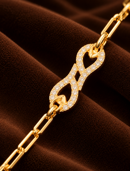 Golden Infinity Crystal-Link Bracelet
