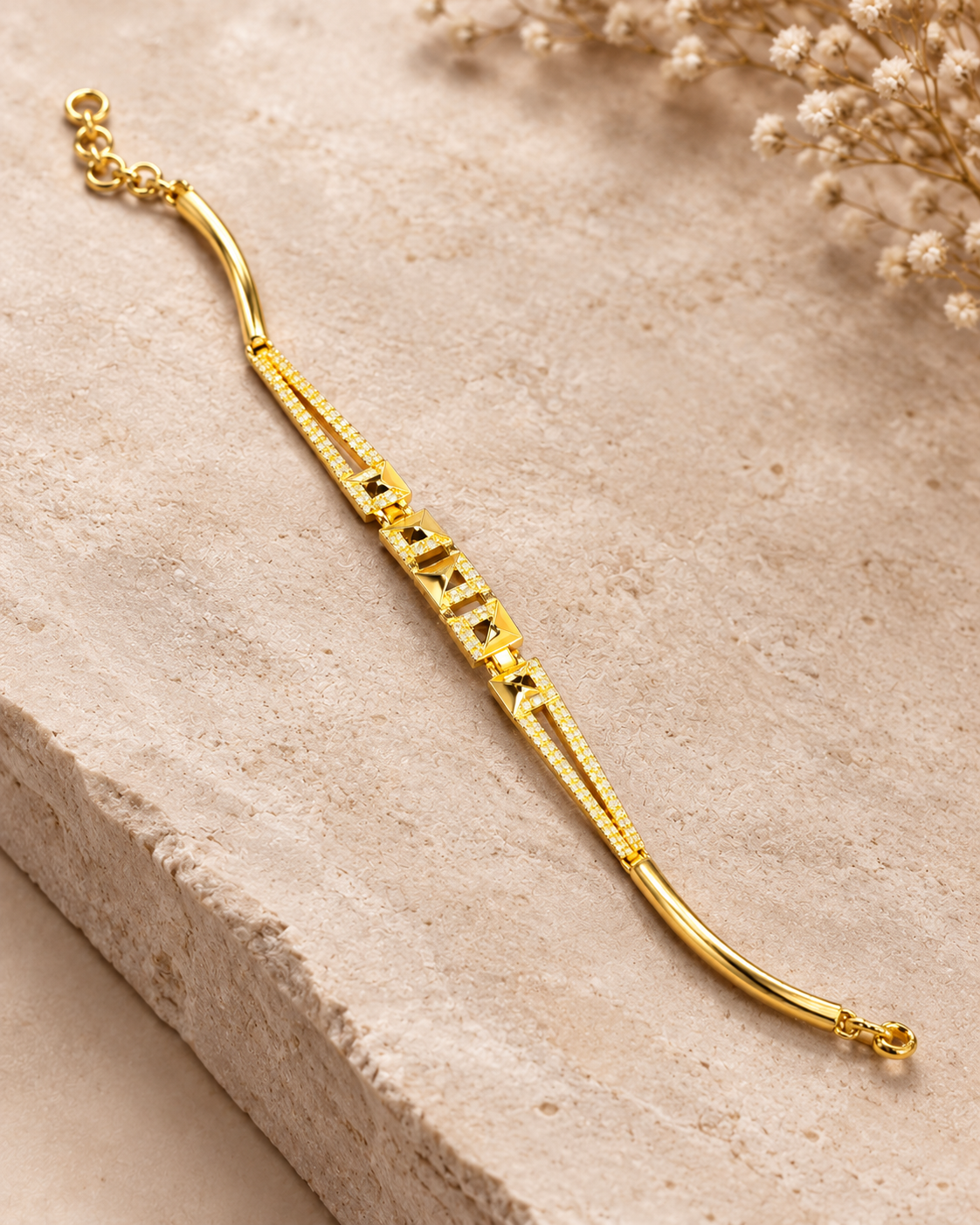Golden Geometric Luxe Crystal Bracelet