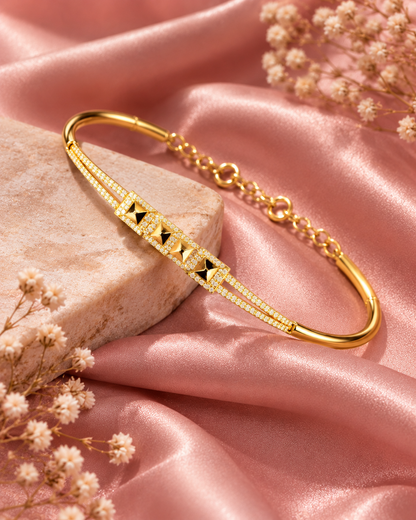 Golden Geometric Luxe Crystal Bracelet