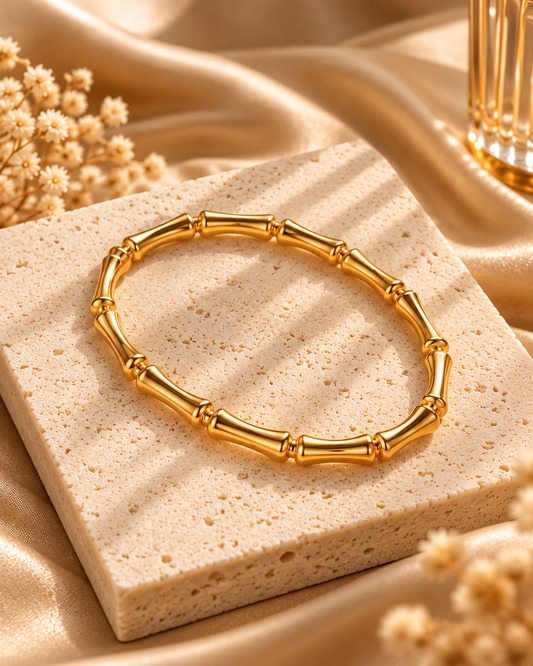 Golden Bamboo Link Bracelet