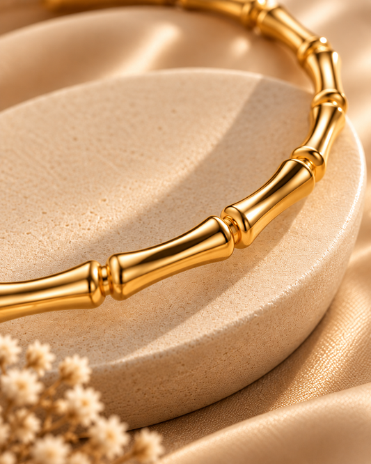 Golden Bamboo Link Bracelet