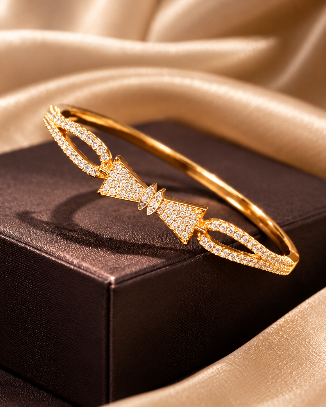 Golden Damru Sparkle Crystal Bracelet