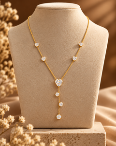 Golden Heart Drop Necklace