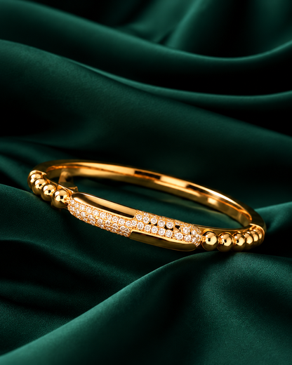 Golden Pave Crystal Bar Bangle