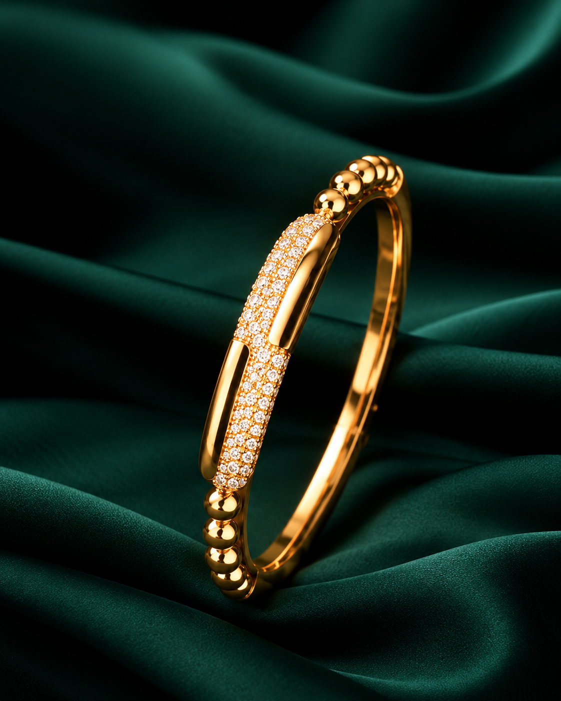 Golden Pave Crystal Bar Bangle