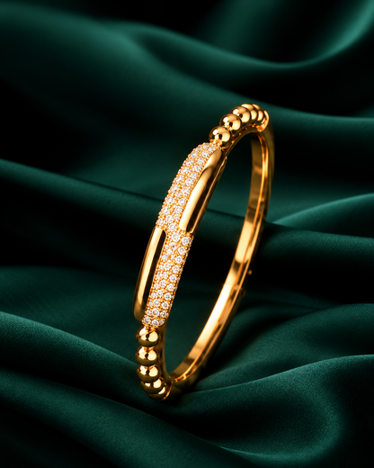 Golden Pave Crystal Bar Bangle
