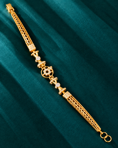 Golden Floral Medallion Crystal Bracelet
