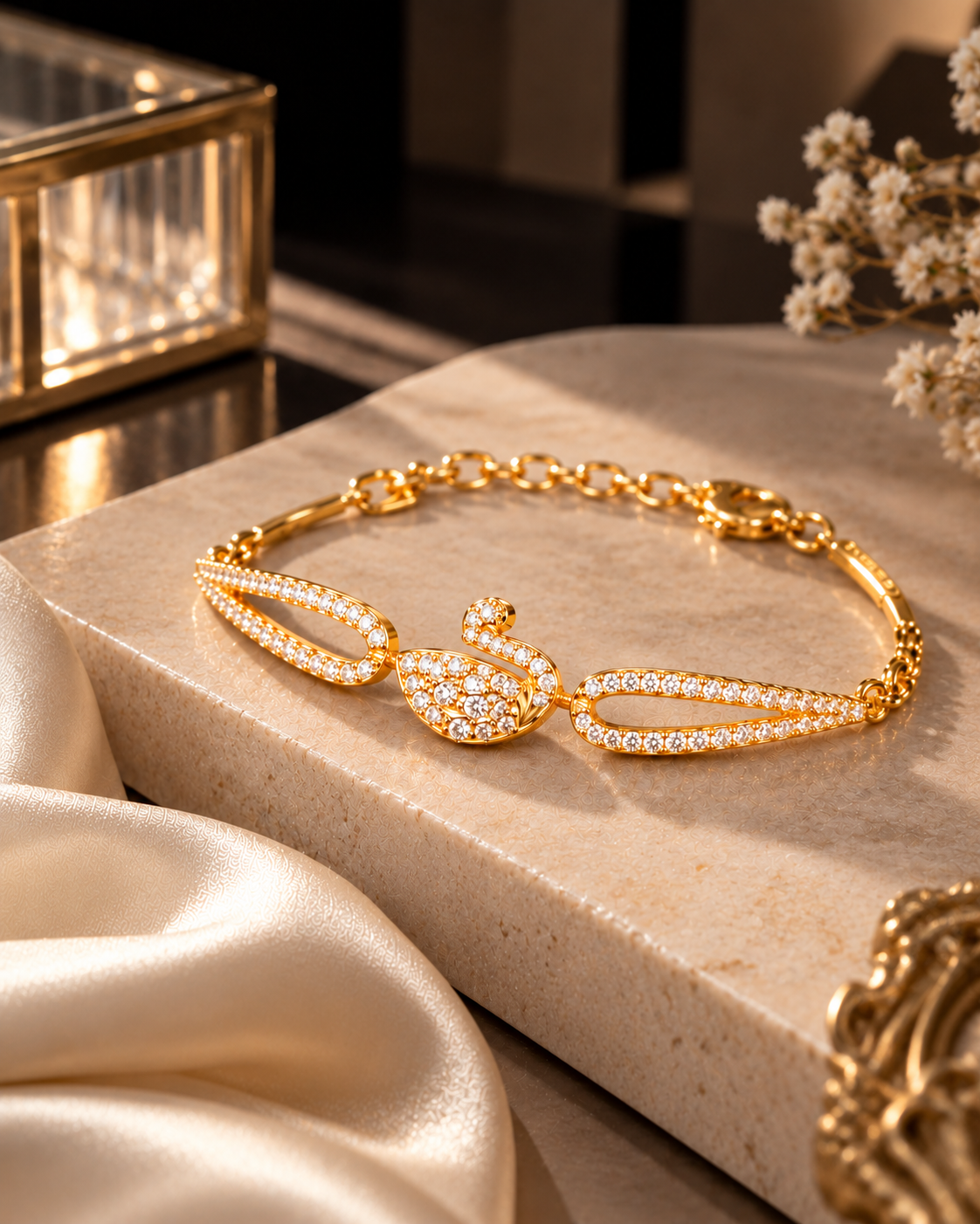 Golden Infinity Sparkle Crystal Bracelet