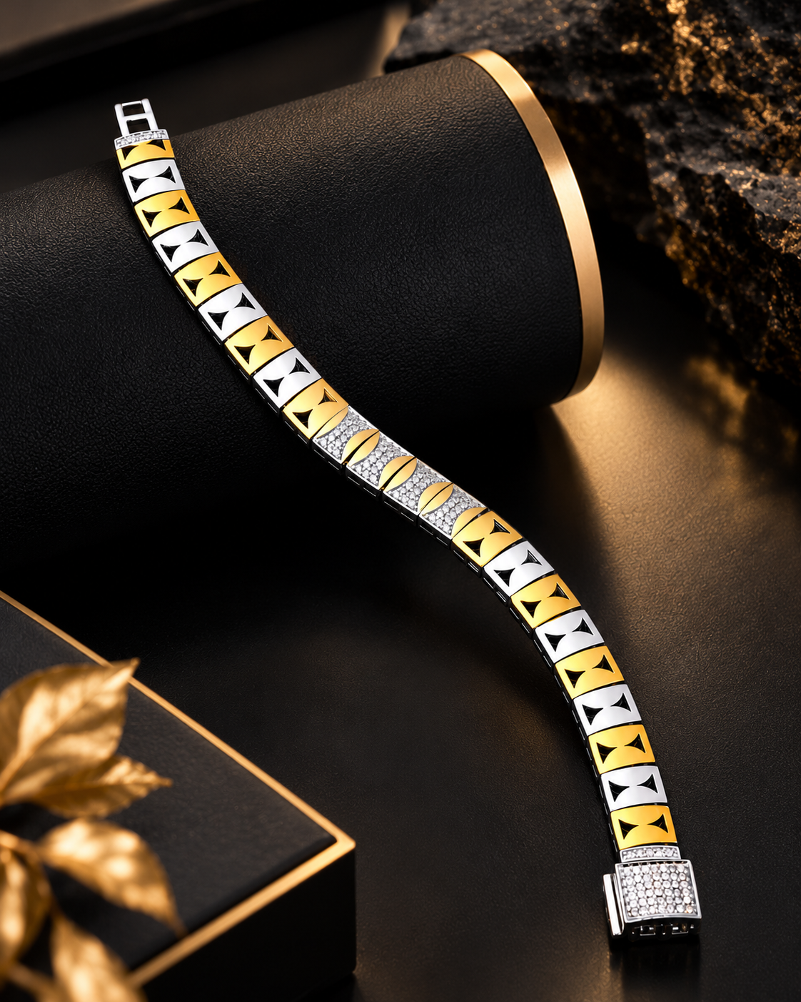 Royal Gold & Silver Geometric Men's Bracelet