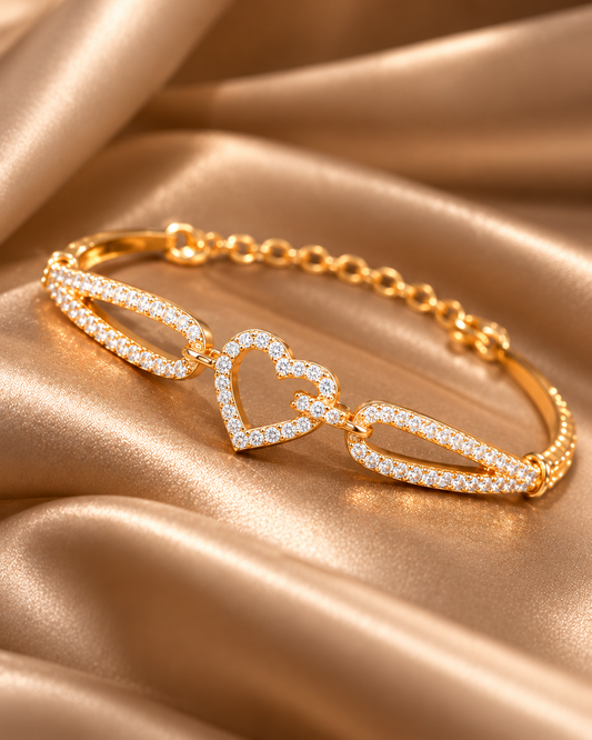 Golden Heartbeat Crystal Bracelet