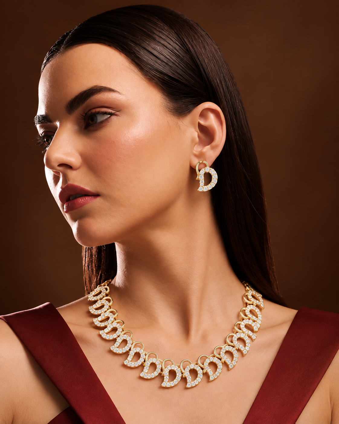 Golden Mango Motif Necklace Set