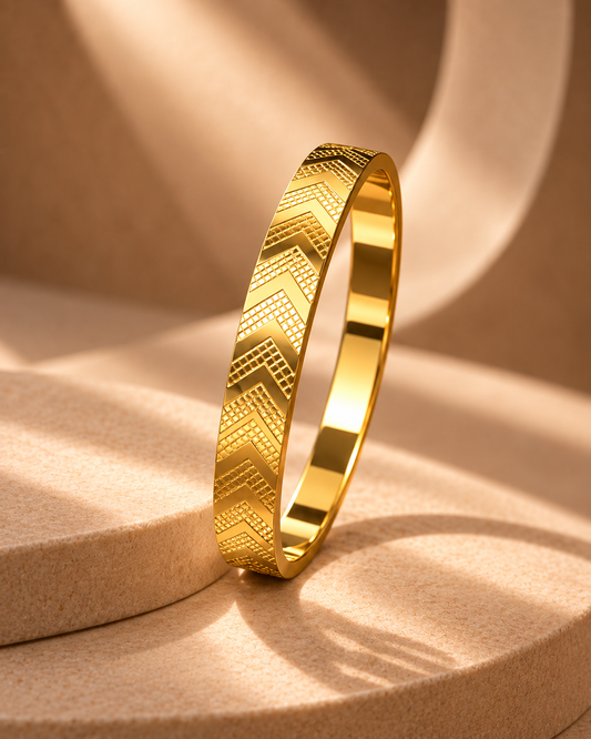 Golden Chevron Pattern Men’s Bracelet