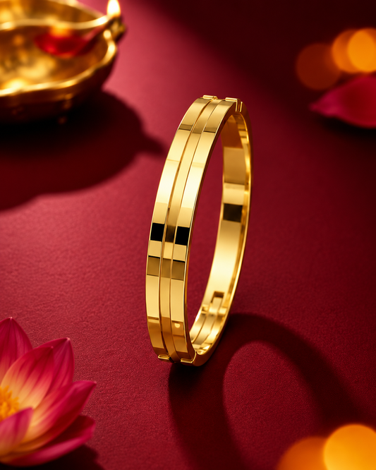 Golden Twin-Line Men’s Bracelet