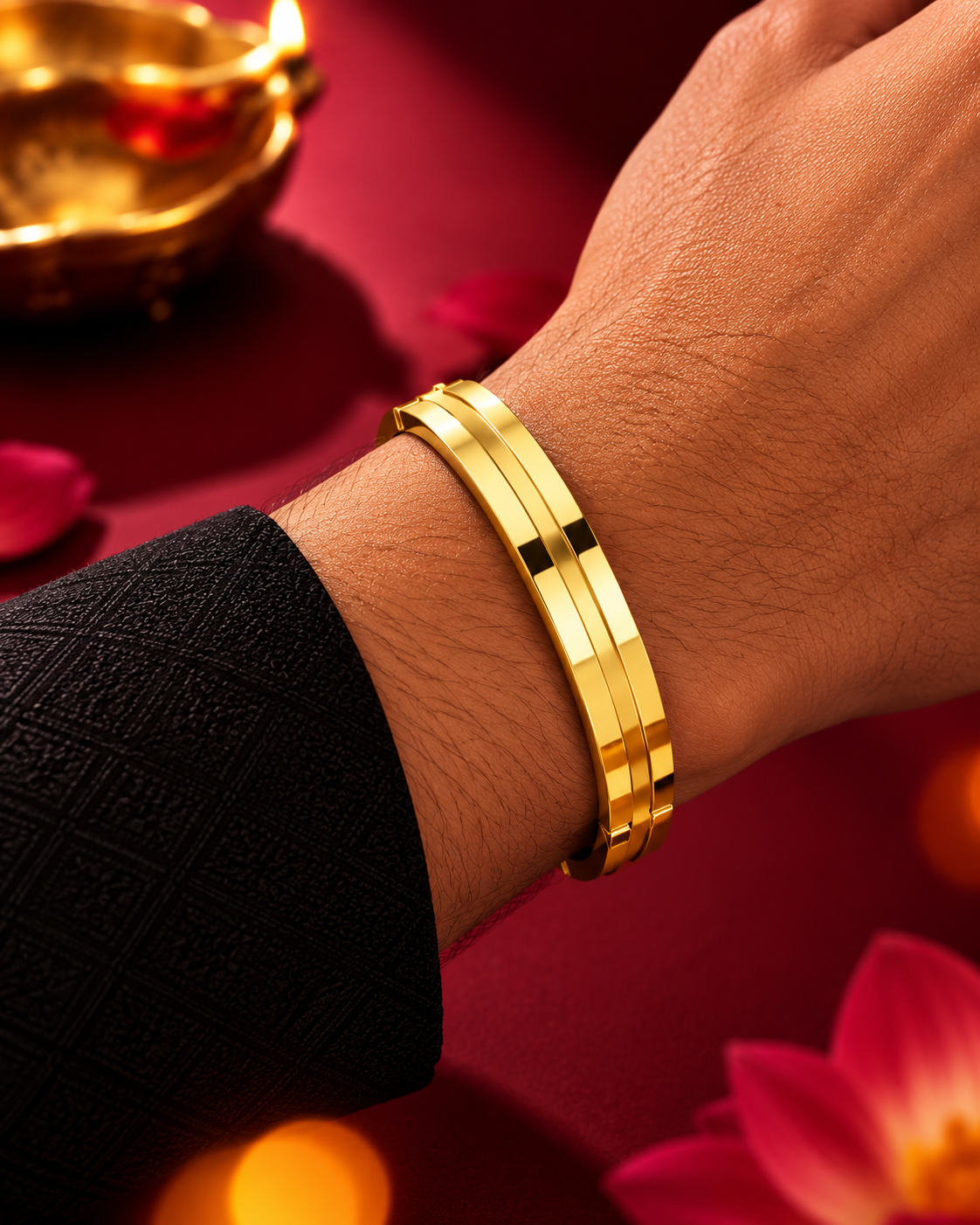 Golden Twin-Line Men’s Bracelet