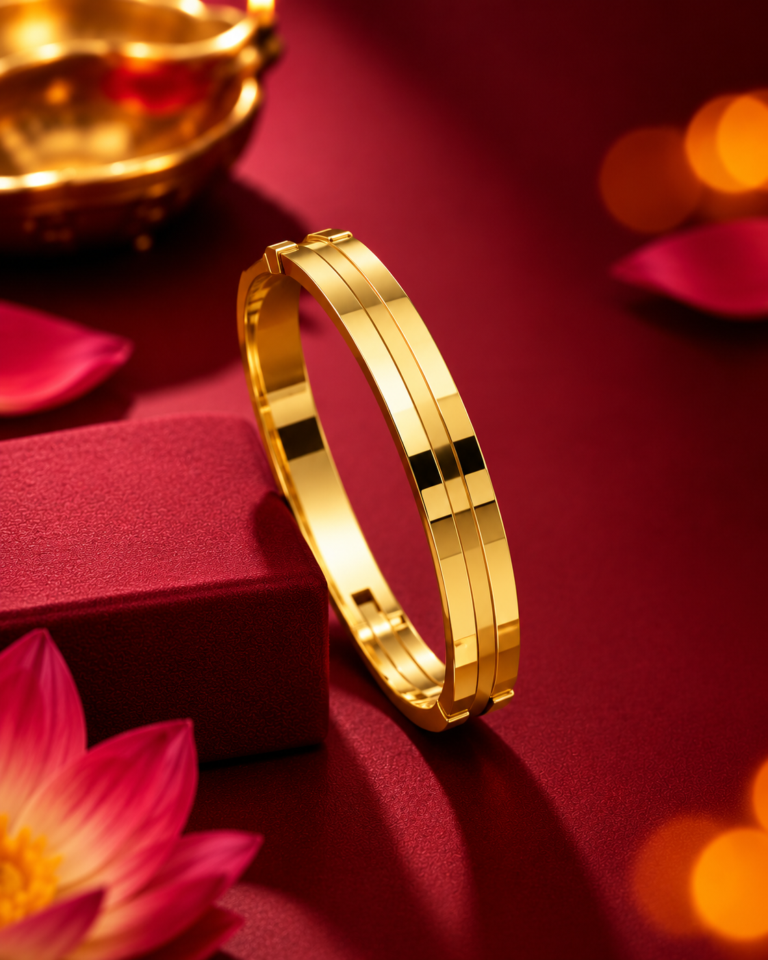 Golden Twin-Line Men’s Bracelet