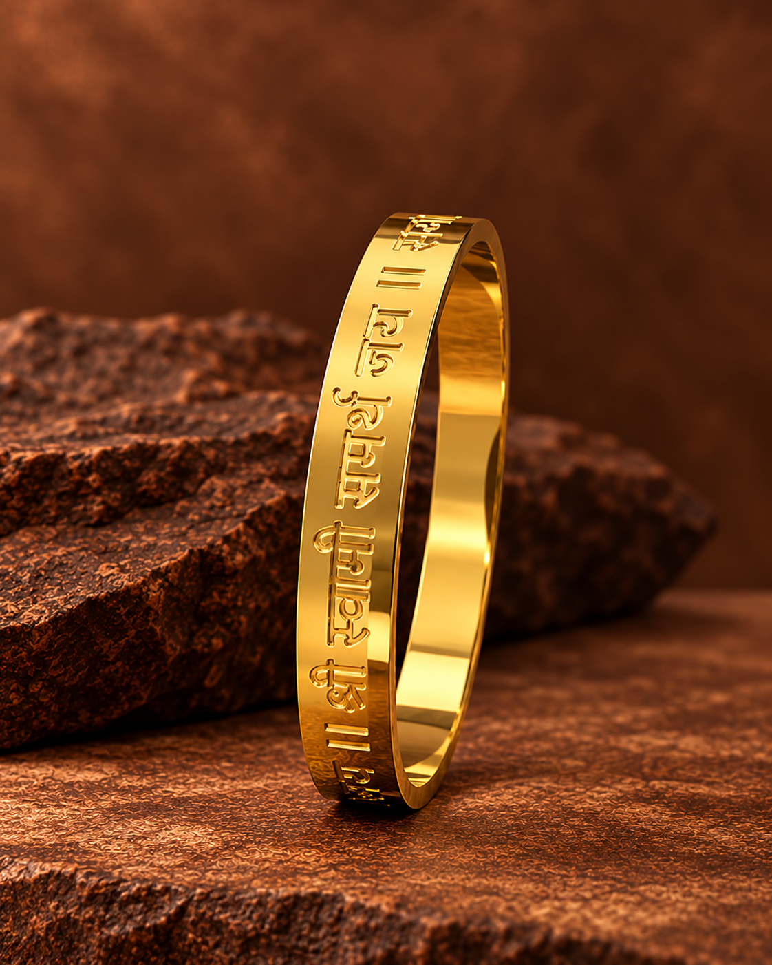 Golden Sanskrit Shloka Men’s Bracelet