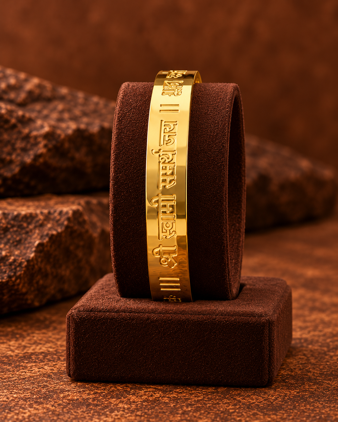 Golden Sanskrit Shloka Men’s Bracelet