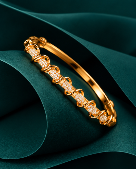 Golden Spiral Luxe Crystal Bracelet