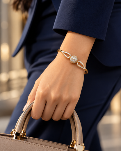 Golden Orb Crystal Bracelet