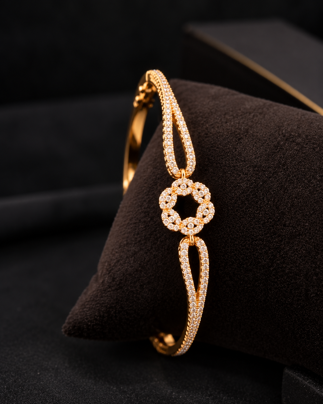 Golden Spiral Luxe Crystal Bracelet