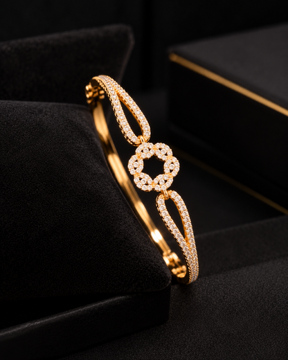 Golden Spiral Luxe Crystal Bracelet