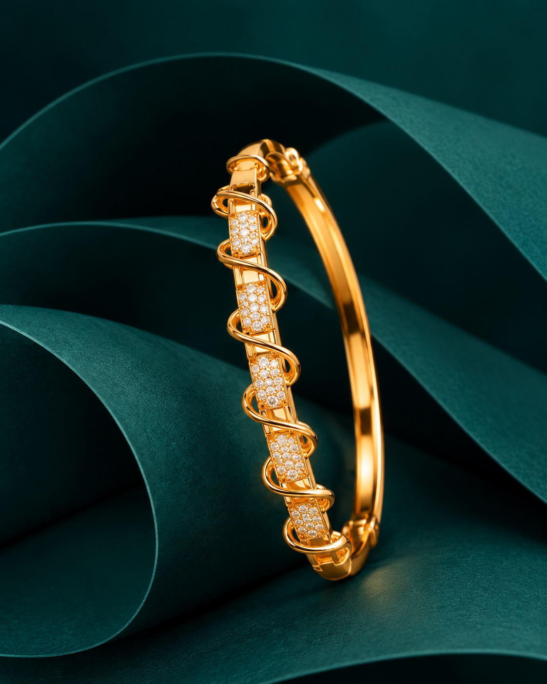 Golden Spiral Luxe Crystal Bracelet